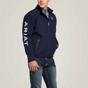 Navy Ariat New Team Softshell Jacket | 78MLDTISA