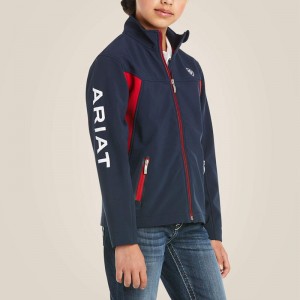 Navy Ariat New Team Softshell Jacket | 89YLGDQIH