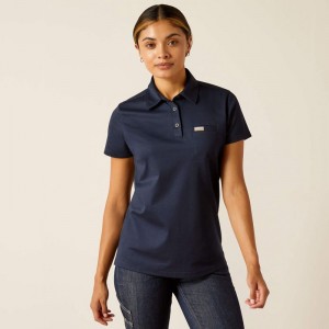 Navy Ariat Rebar Foreman Polo | 49QJUFLGA