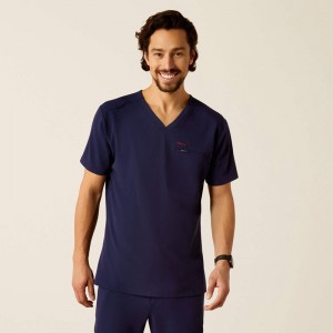 Navy Ariat Whitman Scrub Top | 97YQNHZVD