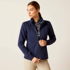 Navy Eclipse Ariat Bess Full Zip Sweatshirt | 83KYIWZJL