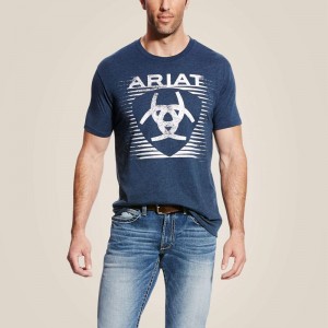 Navy Heather Ariat Shade Tee T-Shirt | 93WGYROAI