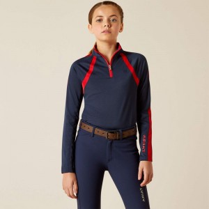 Navyt Ariat Sunstopper 3.0 1/4 Zip Baselayer | 50BZHMUCX