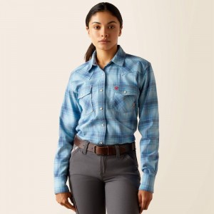 Norse Blue Ariat Fr Bonita Snap Work Shirt | 50PSZIXVL