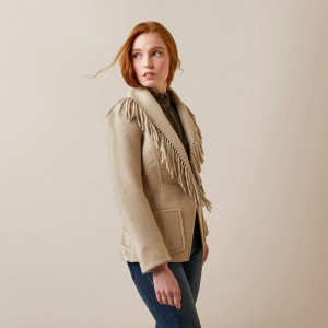 Oatmeal Ariat Sausalito Coat | 43NBZTFXI