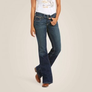 Ocean Ariat R.E.A.L. Mid Rise Stretch Whipstitch Boot Cut Jean | 90FBDMTWS