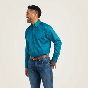 Ocean Depths Ariat Solid Twill Classic Fit Shirt | 90BOZXSCT