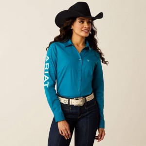 Ocean Depths Ariat Team Kirby Stretch Shirt | 62VIWRTON