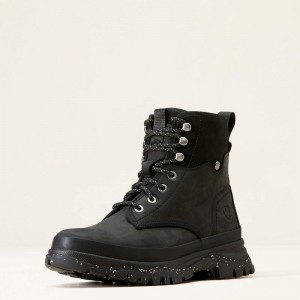 Oily Distressed Black Ariat Moresby Waterproof Boot | 10ZMBENKR