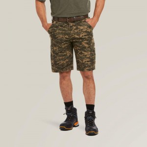 Olive Camo Ariat Rebar Durastretch Made Tough Cargo 11" Short | 25LZKRPFW