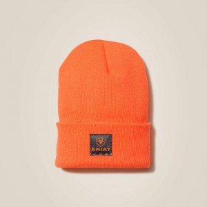 Orange Ariat Rebar Watch Cap | 73ALPTEQI