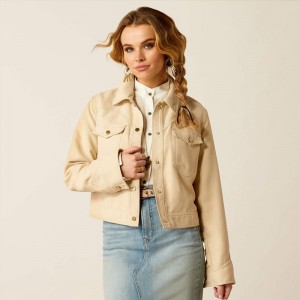 Oyster Grey Ariat Rodeo Cropped Jacket | 96PWIAKNZ