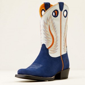 Patriot Blue Suede/Pale Moon Ariat Bk Futurity Fort Worth Western Boot | 96SUKZLCQ