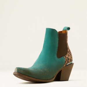 Peacock Teal/Tan Leopard Ariat Bradley Western Boot | 04MRKQNUB