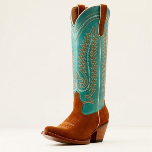 Penny Suede/Pale Turquoise Ariat Ambrose Western Boot | 24OWVPHGY