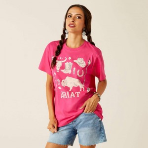 Pink Ariat Sierra T-Shirt | 68TBKJRUO