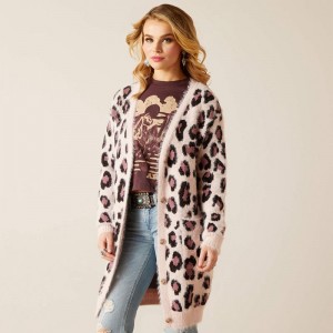 Pink Leopard Ariat Pretty In Pink Sweater | 35FOLTWES