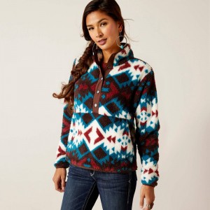 Plainsview Print Ariat Berber Snap Front Sweatshirt | 42HBCAQSU