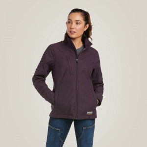 Plum Perfect Ariat Rebar Stretch Canvas Softshell Jacket | 41RUADOYP