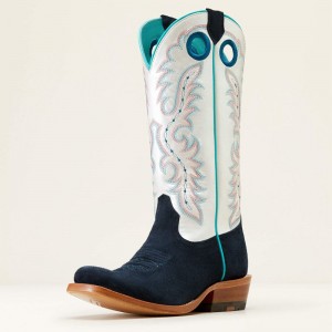 Polo Blue Roughout Ariat Futurity Boon Western Boot | 46EDZUKRC