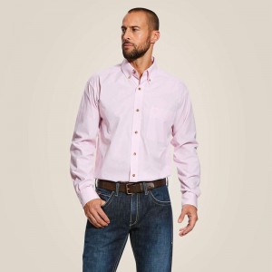 Prism Pink Ariat Pro Series Dayne Mini Stripe Shirt | 79ZCEKPMS