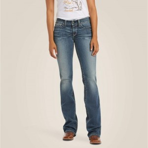 Rainstorm Ariat R.E.A.L. Mid Rise Stretch Whipstitch Boot Cut Jean | 91EYUHBKM