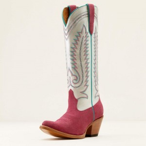 Raspberry Suede/Pearly White Ariat Ambrose Western Boot | 67TRZVBOJ