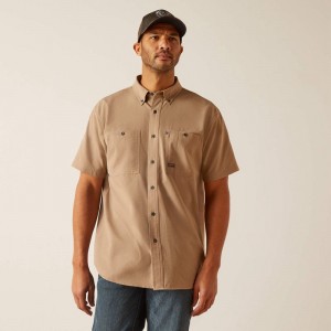 Rebar Khaki Ariat Rebar Made Tough 360 Airflow Work Shirt | 39CIQYBSL