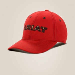 Red Ariat Cheetah Logo Cap | 45PMJBFVS