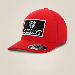 Red Ariat Large Logo Patch Cap | 41JOYCVFG