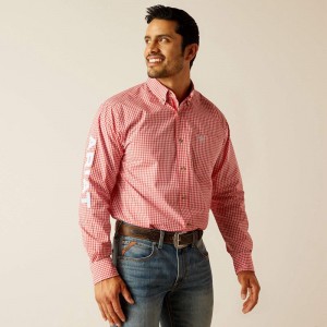 Red Ariat Pro Series Team Gilbert Classic Fit Shirt | 85OQETHAX