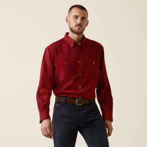 Red Heather Ariat Fr Air Inherent Work Shirt | 36MKWRGCY