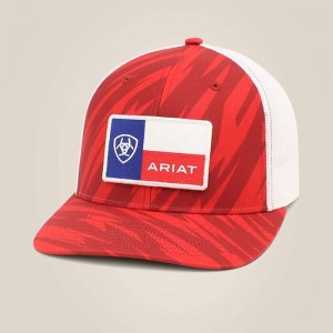 Red Stripe Ariat Texas Flag Cap | 37PXBWKIY