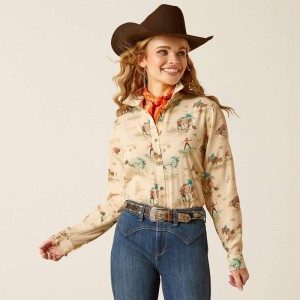 Retro Ranch Print Ariat Homestyle Shirt | 26GPTRFNI