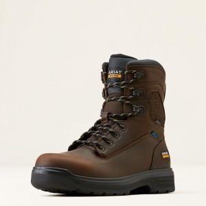 Rich Brown Ariat Turbo 8" Waterproof Carbon Toe Work Boot | 71OGXYLDE