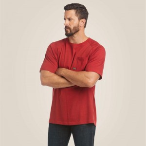 Rio Red Ariat Rebar Cotton Strong T-Shirt | 38BLNCMXY