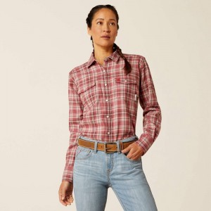 Roan Rouge Ariat Fr Ruby Snap Work Shirt | 89ZXQNKFJ