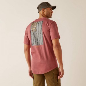 Roan Rouge Ariat Rebar Workman Reflective Flag T-Shirt | 03NRVMTZJ