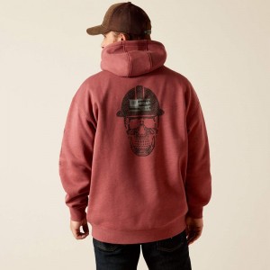 Roan Rouge Heather Ariat Rebar Roughneck Pullover Hoodie | 46JLSRZAP