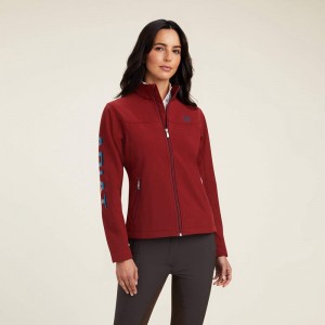 Rouge Red/Celestial Serape Ariat New Team Softshell Jacket | 84KWNEOSV