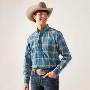 Rush Of Blue Ariat Pro Series Geron Classic Fit Shirt | 83XLBSUOP