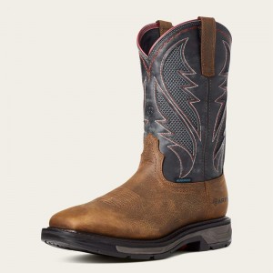 Rye Brown Ariat Workhog Xt Venttek Waterproof Work Boot | 56SIMHPLY