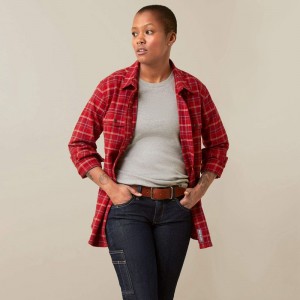 Samba Plaid Ariat Rebar Flannel Durastretch Work Shirt | 57UJTWDZB