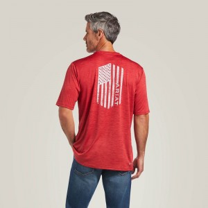 Scooter Ariat Charger Vertical Flag Tee | 16HXKARVW