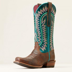 Shore Tan Ariat Derby Monroe Western Boot | 92ZUYGXVT