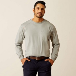 Silver Fox Ariat Fr Pima T-Shirt | 42PAIEJGO