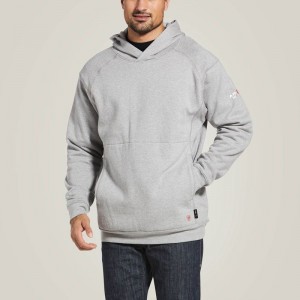 Silver Fox Heather Ariat Fr Rev Pullover Hoodie | 82LQKOCSX