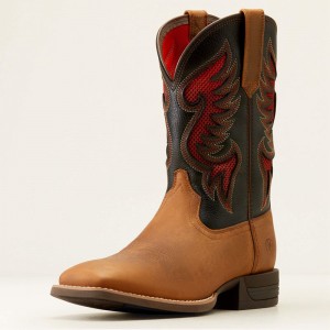 Sorrel Crunch/Black Deertan Ariat Cowpuncher Venttek Cowboy Boot | 72NQAZLFR