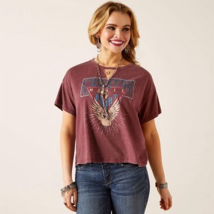 Tawny Port Ariat Rock N Roll T-Shirt | 72QAMLPUD