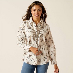 Thrilling Print Ariat Thrills N Spills Shirt | 95VEBCAMS